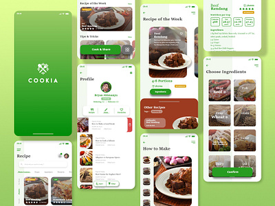 Cookia - Cooking Apps (Re:Design) app cooking cooking app design flat minimal recipe recipe app ui ui design ux ux design