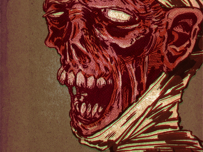 3rd Iteration of Mummy Laugh horror illustration monster mummy