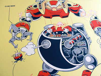 Anti-Hedgehog Battle Mecha 16bit print process robotnik sonic