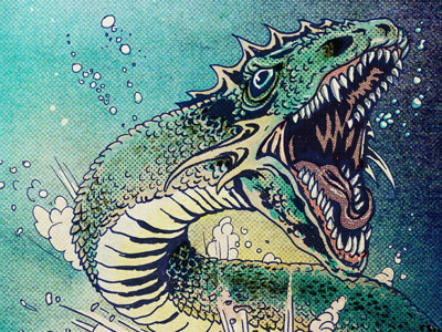 Sea Serpent monster underwater