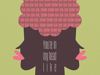 DUM DUM DA design face girl lyrics song typography