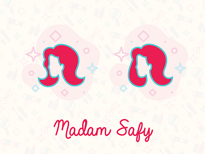 Madam Safy Hair beauty brand design identity illustration logo madamsafy salon