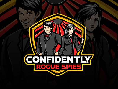 confidently rogue spies design esport esportlogo illustration mascot mascot character mascot design mascotlogo spies spy tuxedo vector