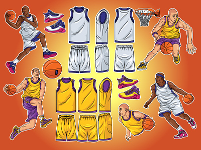 Basketball Set branding design icon illustration logo mascot