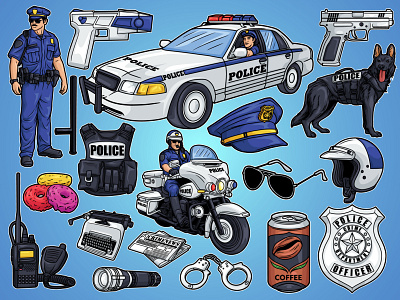 Police Officer Pack Illustration duty illustration vector