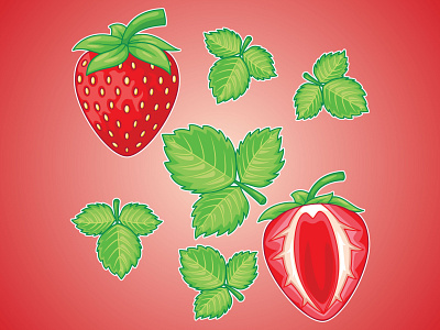 strawberry fruit illustration juice