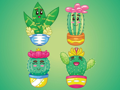 cactus flower set