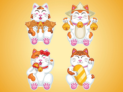 lucky cat illustration design