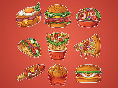 fastfood illustration design
