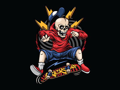 Skateboarding Skull dude