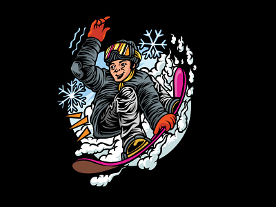 Snowboarding Illustration set