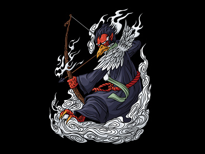 Tengu Japanese Mythology Illustration fantasy