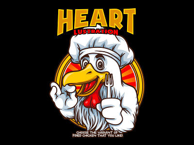 Chicken Chef Mascot Illustration poster