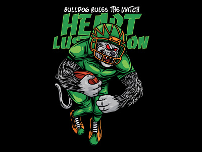 Bulldog Mascot American Football Illustration artwork