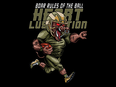 Boar Mascot American Football Illustration