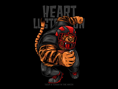 Tiger Mascot American Football Illustration wildlife