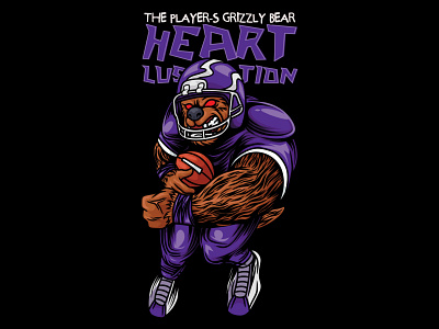 Grizzly Mascot American Football Illustration cartoon