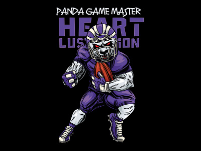 Panda Mascot American Football Illustration