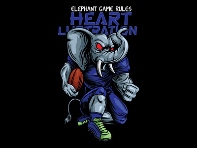 Elephant Mascot American Football Illustration helmet