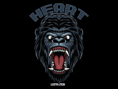 Gorilla head mascot illustration artwork