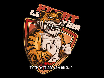 Tiger fitness mascot logo illustration art