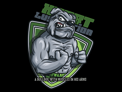 Bulldog fitness mascot logo illustration training