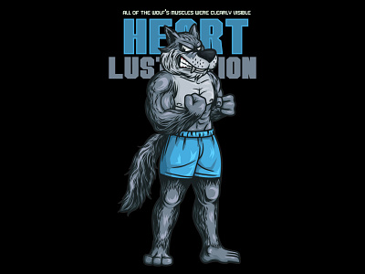 Wolf Logo Mascot Illustration standing for Fitness wildlife