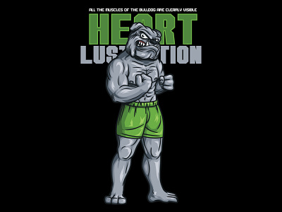 Bulldog Logo Mascot Illustration standing for Fitness wildlife