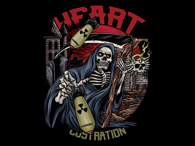 grim reaper in a state of war illustration die