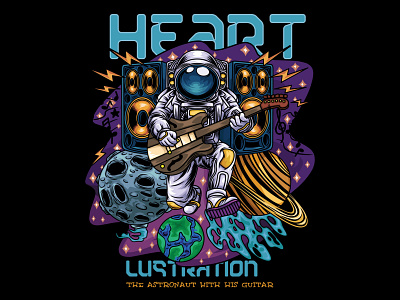 universe rocker astronaut illustration cartoon