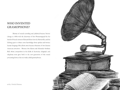 Gramophone art artwork classic digital history illustration sketch