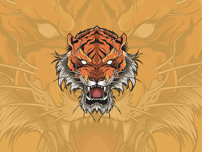 Tiger art artwork design head icon illustration tiger tshirt art vector