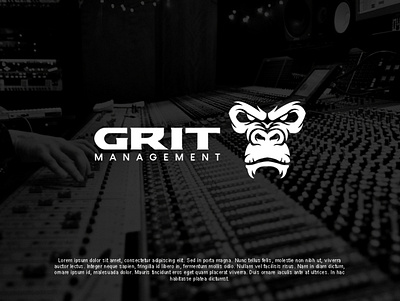 GRIT MANAGEMENT - music studio esportlogo gorilla logo icon logo brand management mascot mascot character mascot design mascotlogo monkey monkeymascot music studio studios