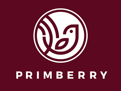 Primberry Logo White art direction logo design negative space real estate logo design