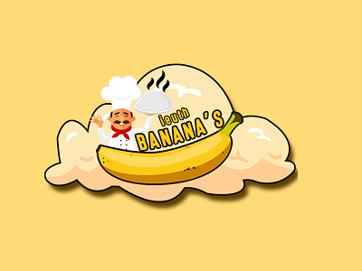LOGO IEUTH BANANA'S adobe photoshop bananas chef design icon logo vector