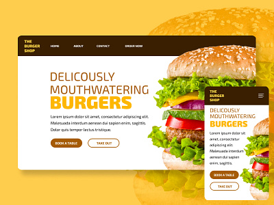 The Burger Shop Landing Page behance burger cool design dribbble figma graphicdesigner landingpage landingpagedesign modern nft portfolio shop ui uiux ux webdesign website