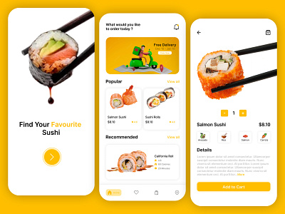 Sushi App Design adobexd aplication app conceptdesign design figma graphicdesign layoutdesign mobile mobileapp sushi ui uidesign uiux uiuxdesign ux uxdesign webdesign