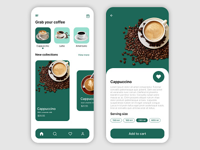 Coffee Shop UI Design app coffee design graphicdesigner mobile mobileapp shop ui uidesign uiux ux uxdesign