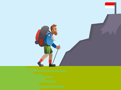 Illustration Mountain Climber