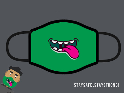 Design for Face Mask Challenge by Dribbble cartooon challenge challenge accepted covid 19 dribbble best shot dribbble challenge facemask mask minimal