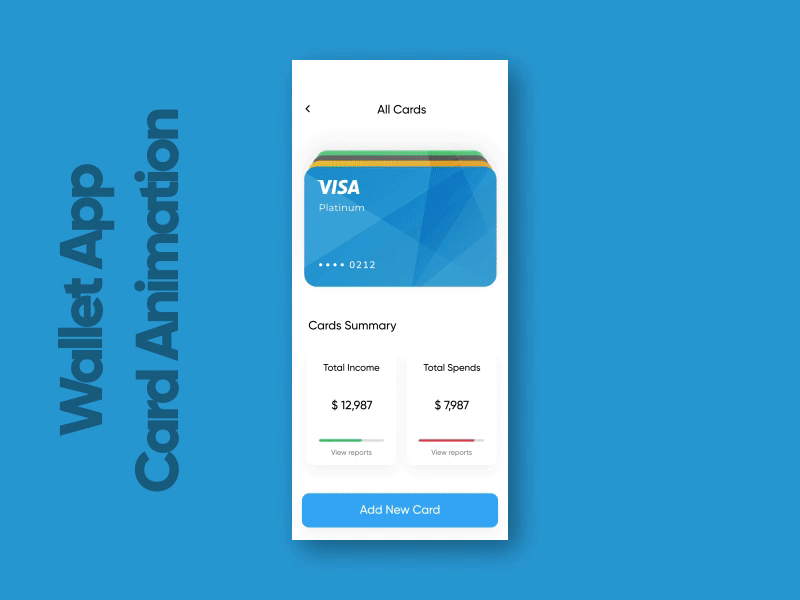 Wallet Application-Card Animation aftereffects bestshot card animation creditcard sastra ui ui design wallet