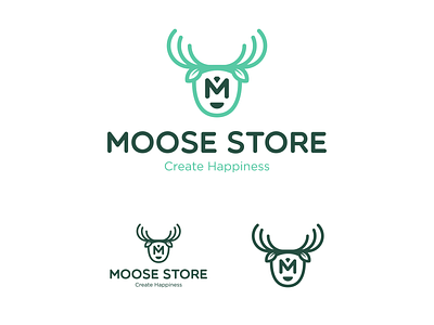 Moose Store logo brand branding costomfont icon illustration line art logodesign monogram design monogram logo ui vector