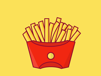 french fry art line character design cute design fast food flat flat design food french fry icon illustration illustrator red vector
