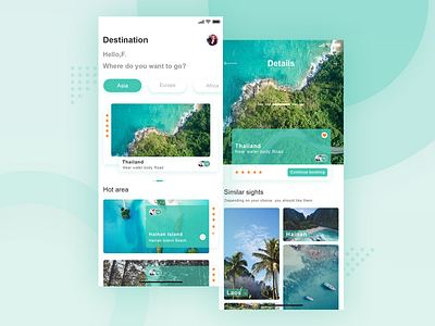 Travel app app green interface travel 练习