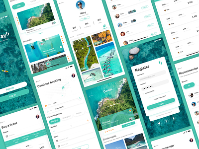 Travel app app green interface 练习