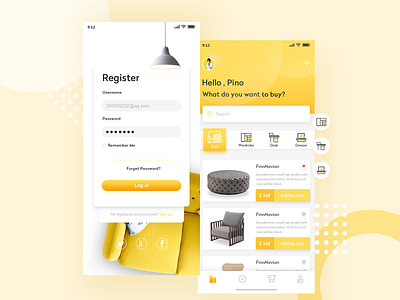 Furniture app app interface yellow 练习