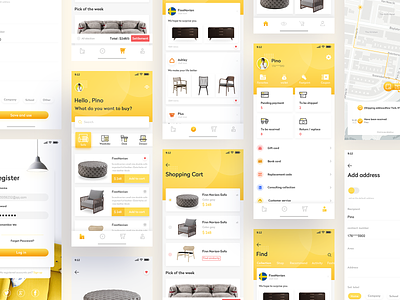 Furniture app app icon interface yellow 练习