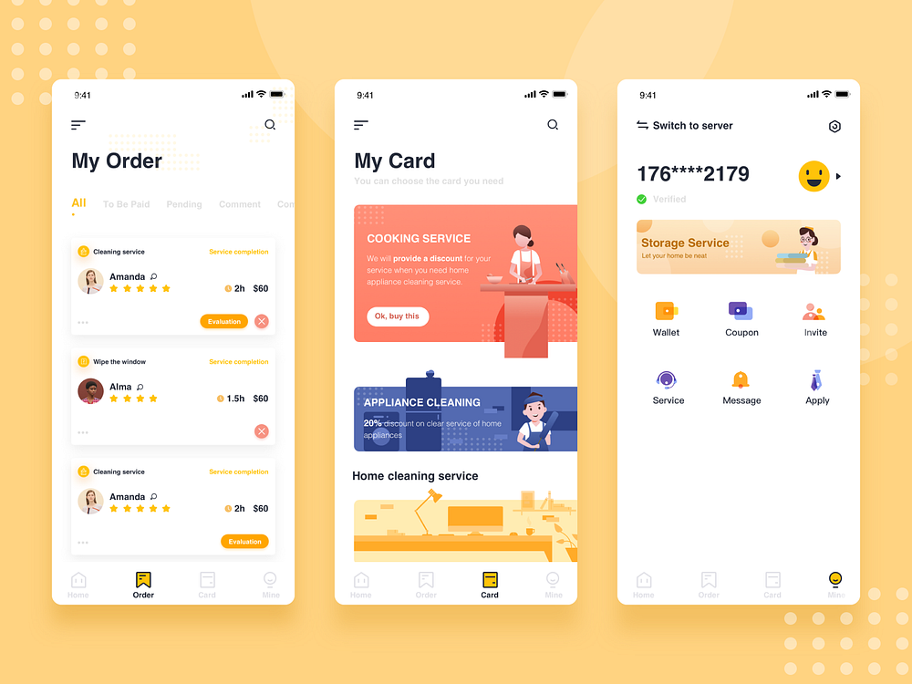 Housekeeping app by F. on Dribbble