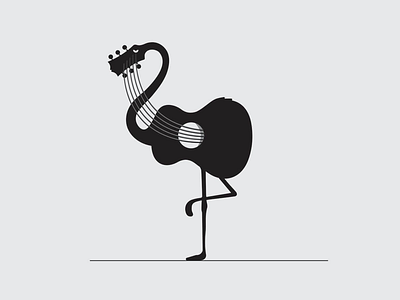 Flamingo + guitar