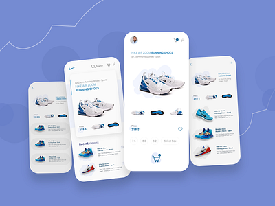 Shoes App air application clean design ecomerce minimal nike popular ios app shoes store shop sport trending ui ui concept ux